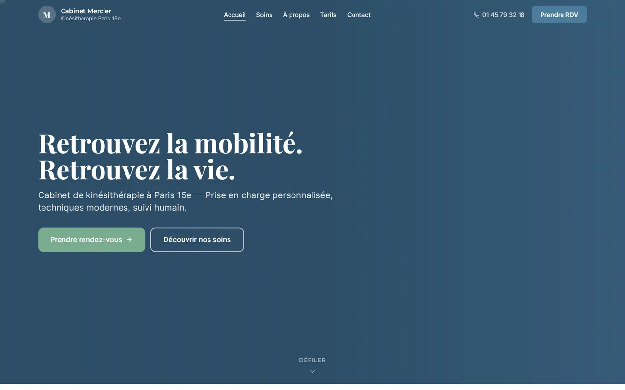 Capture d'écran de Cabinet Mercier Kinésithérapie