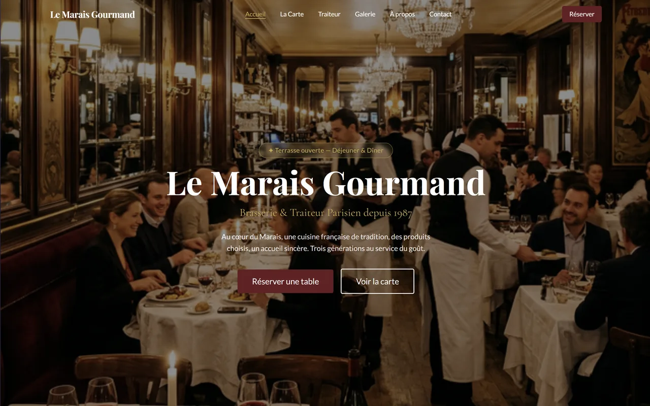Capture d'écran de Le Marais Gourmand